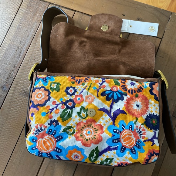 Tory Burch Sawyer Needlepoint Shoulder Bag - Picture 3 of 8